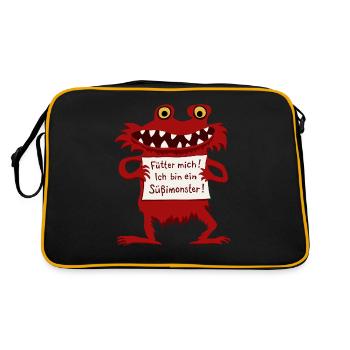 Süßimonster - Retro Tasche - Schwarz/Gold - Hinten