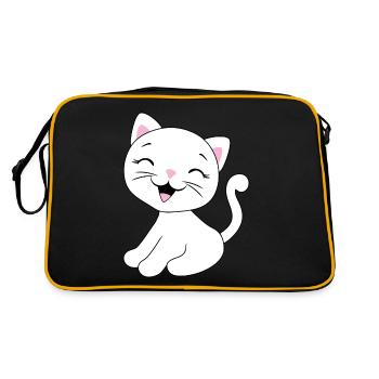 Chaton mignon qui rit - Sac Retro - noir/or - Dos