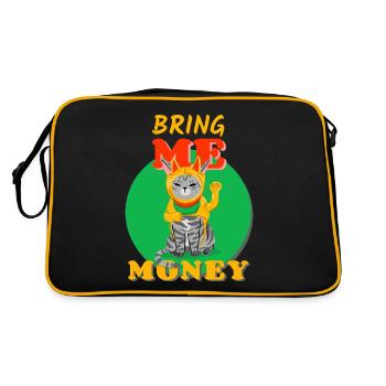 Cat Money Waving Cat Waving New Year Asisatic - Retro Bag - black/gold - Back