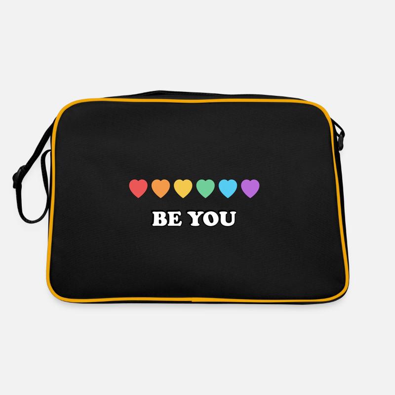 Sei du Rainbow Hearts LGBT Pride Retro Tasche