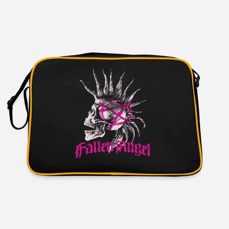 Skull Punk Spikes Inscription Red Punk Anarchy Ró Retro Bag