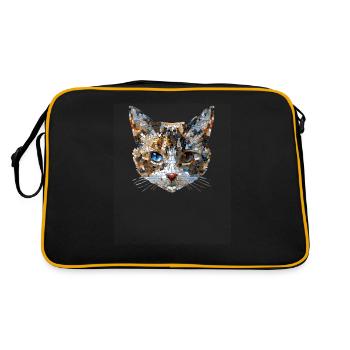 Mosaïque Chat, Chat, Amoureux des chats, Chat Maman - Sac Retro - noir/or - Dos