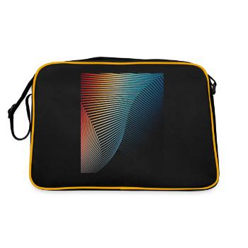 abstract geometric pattern spiral wave - Retro Bag - black/gold - Back