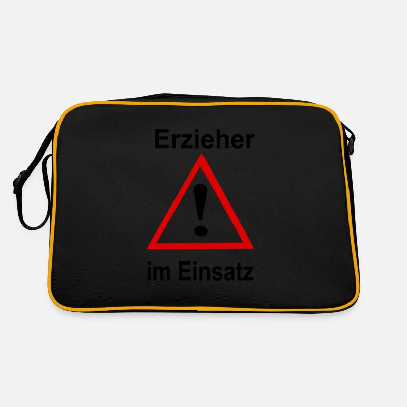 Erzieher im Einsatz - Retro Tasche - Schwarz/Gold