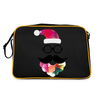 Der Hipster-Weihnachtsmann macht jo hohoho - Retro Tasche - Schwarz/Gold - Hinten