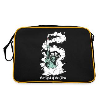 the Land of the Free - Retro Tasche - Schwarz/Gold - Hinten