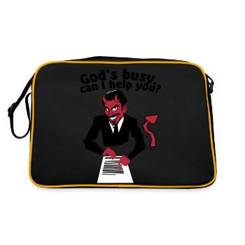 God's busy. Can i help? - Sac Retro - noir/or - Dos