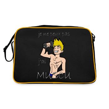 Je ne peux pas j'ai muscu - Sac Retro - noir/or - Dos