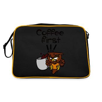 coffee first!!! - Sac Retro - noir/or - Dos