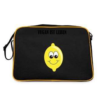 zitrone - Retro Tasche - Schwarz/Gold - Hinten