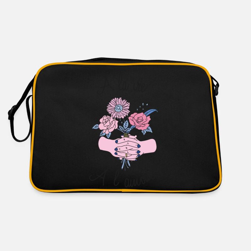 Ein Leben, Liebe - Retro Tasche - Schwarz/Gold
