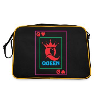 QUEEN Spielkarte - Retro Tasche - Schwarz/Gold - Hinten