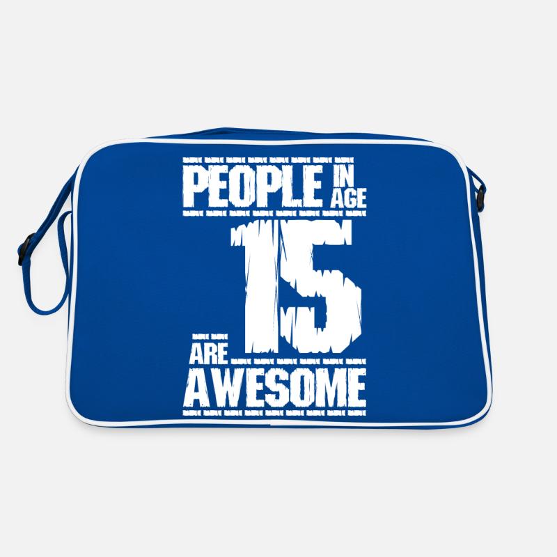 PEOPLE IN AGE 15 ARE AWESOME white Retro Bag