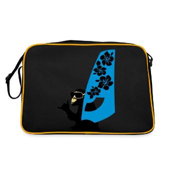 windsurfer - Retro Tasche - Schwarz/Gold - Hinten
