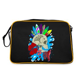 skull and surf - Sac Retro - noir/or - Dos