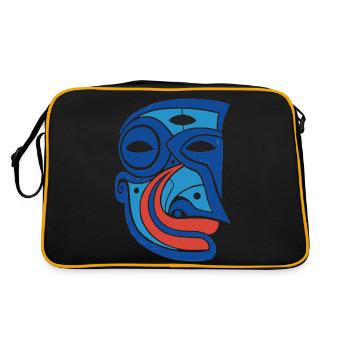 Maske Nacht Mond Geist Kälte Trauer Joker - Retro Tasche - Schwarz/Gold - Hinten
