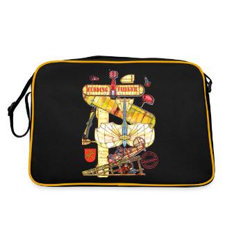 WEDDING FLIEGER - Retro Tasche - Schwarz/Gold - Hinten