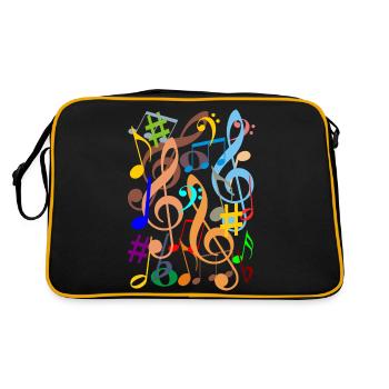 Musical Notes - Retro Bag - black/gold - Back