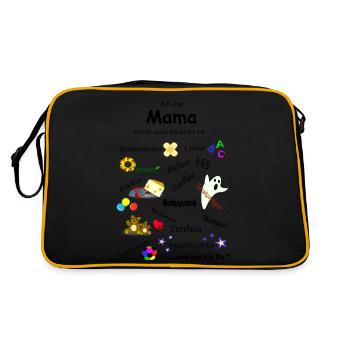 I am mom mother mommy mum parent child - Retro Bag - black/gold - Back