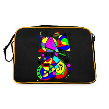 art abstrait motif coloré formes de peintures multicolores - Sac Retro - noir/or - Dos