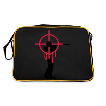 Sniper tireur headshot tirer à fond perdu - Sac Retro - noir/or - Dos