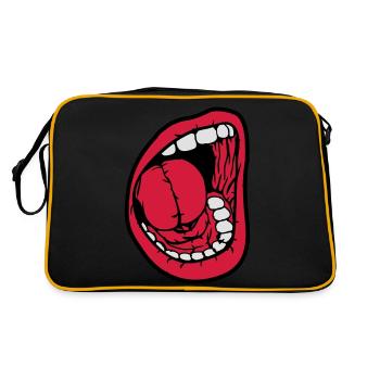 Crier bouche ouverte - Sac Retro - noir/or - Dos