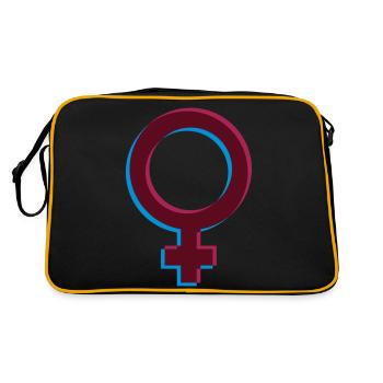 3D Femelle Vénus Symbole Flèche Design Cool Femme Ma - Sac Retro - noir/or - Dos