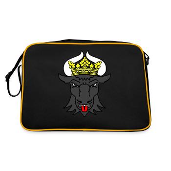 mecklenburg bull head with crown - Retro Bag - black/gold - Back