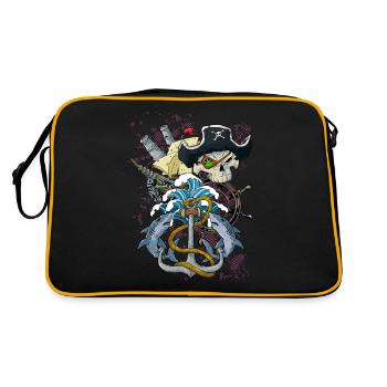 Crâne de pirate - Sac Retro - noir/or - Dos
