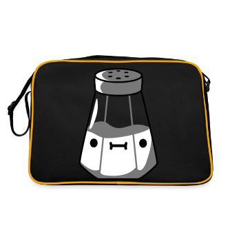 Salière avec visage - Sac Retro - noir/or - Dos