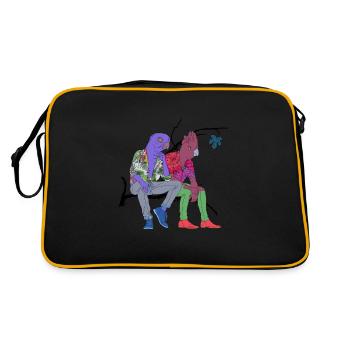 Parrots sitting - Retro Bag - black/gold - Back