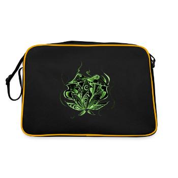 Thc chanvre cannabis aux champignons psychédéliques verts - Sac Retro - noir/or - Dos
