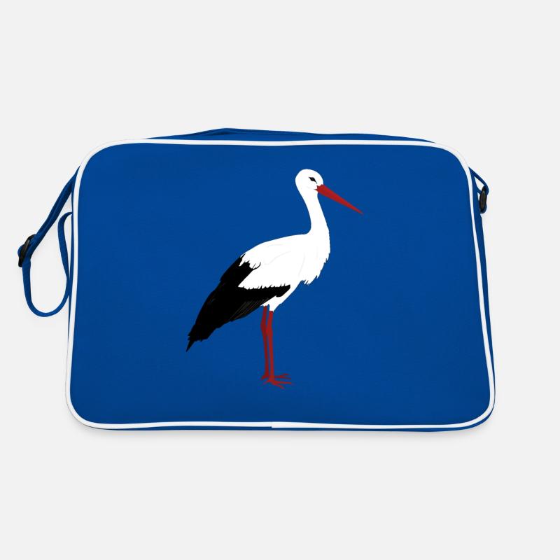 Storch steht Retro Tasche