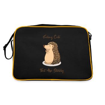 Hedgehog - Feeling Cute But Also Stabby - Retro Bag - black/gold - Back