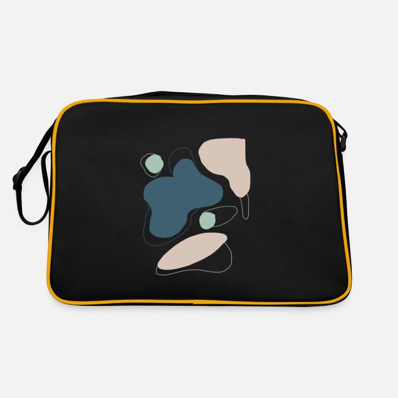 abstract blue beige pattern shapes Retro Bag