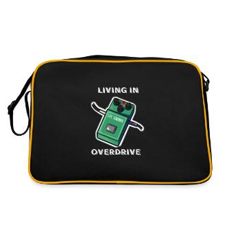 Electric Guitar Effect T Shirt "Living in OD" - Retro Bag - black/gold - Back