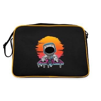 Astronaute, synthwave, Dj, musique, cadeau - Sac Retro - noir/or - Dos