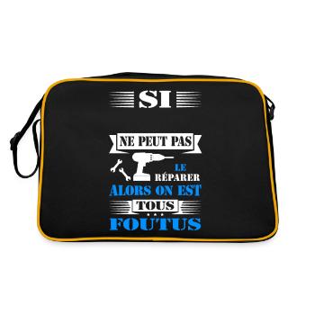 BRICOLEUR PERSONNALISABLE - Sac Retro - noir/or - Dos