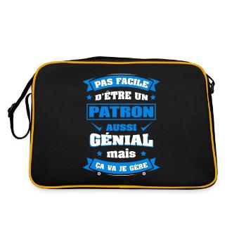 PATRON GÉNIAL - Sac Retro - noir/or - Dos