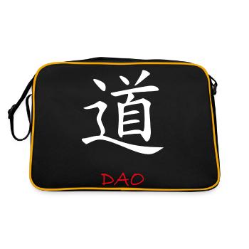 Taoismus Daoismus Dao Tao Qigong Zen Yoga Chakra - Retro Tasche - Schwarz/Gold - Hinten