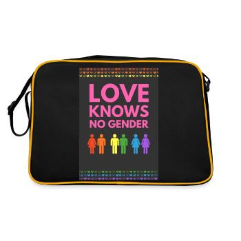 Liebe kennt kein Geschlecht - Retro Tasche - Schwarz/Gold - Hinten