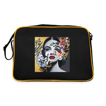Calligraphie femme perse - Sac Retro - noir/or - Dos