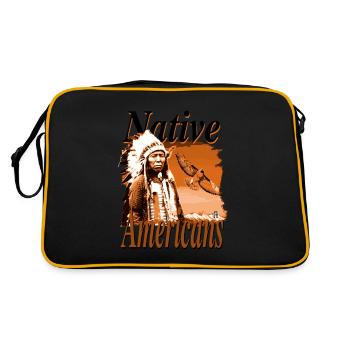 Native Americans 9 - Retro Tasche - Schwarz/Gold - Hinten