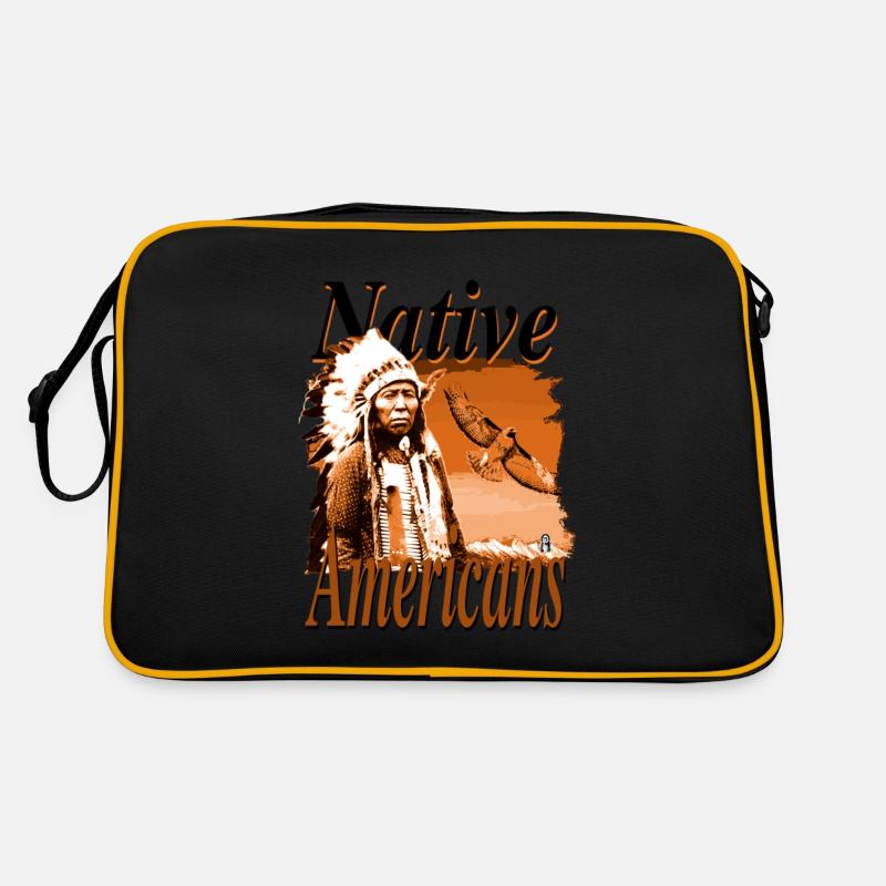 Native Americans 9 - Retro Tasche - Schwarz/Gold