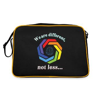 Neurodiversität - ADHS-Autismus, Autismus-Bewusstsein - Retro Tasche - Schwarz/Gold - Hinten