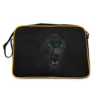 Schwarze Katze - Retro Tasche - Schwarz/Gold - Hinten
