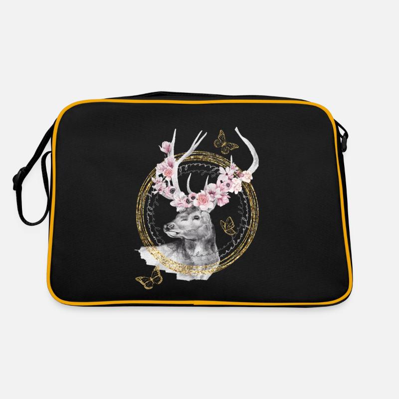 * Deer with flower antlers * in water fabtechnic Retro Bag