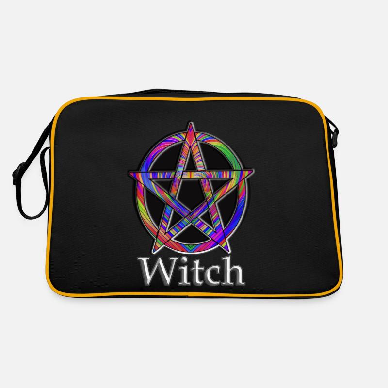 Pentagramm mit Witch Schriftzug Retro Tasche