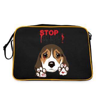 STOP ANIMAL TESTING - Retro Bag - black/gold - Back