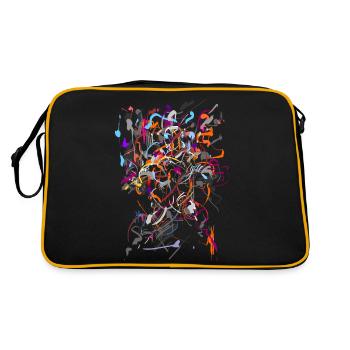 Abstrakt - Retro Tasche - Schwarz/Gold - Hinten